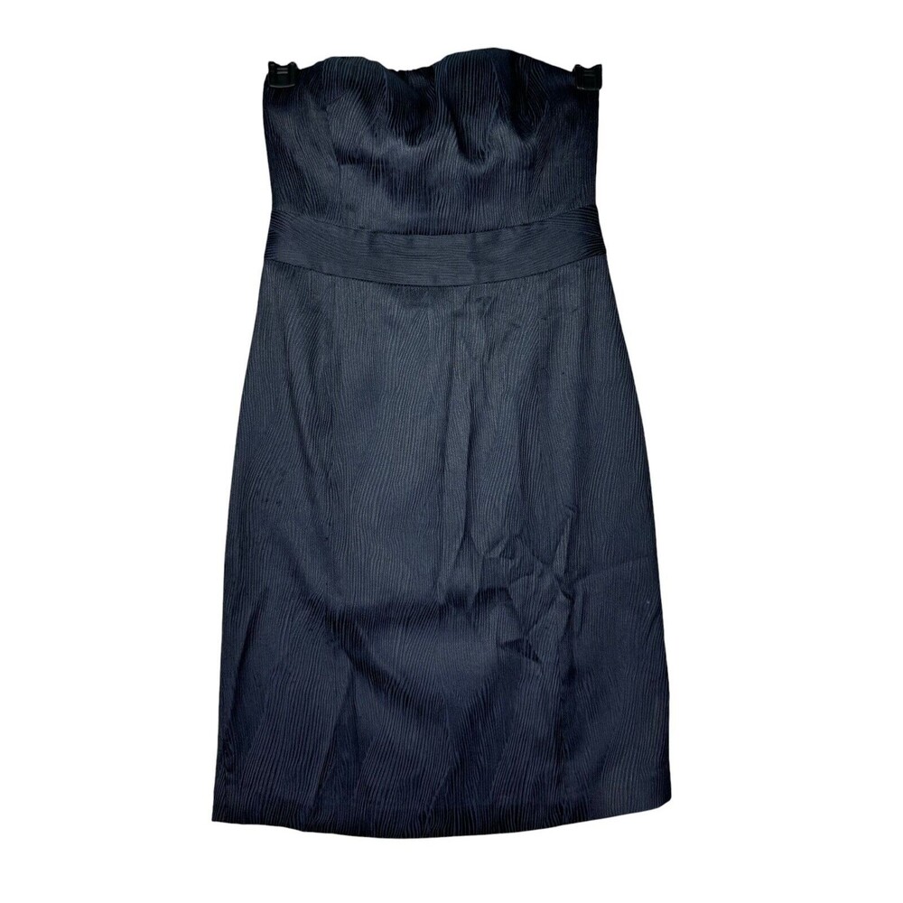 Banana Republic Dress Women's 12 Black Textured Strapless Lined Formal Prom Cute